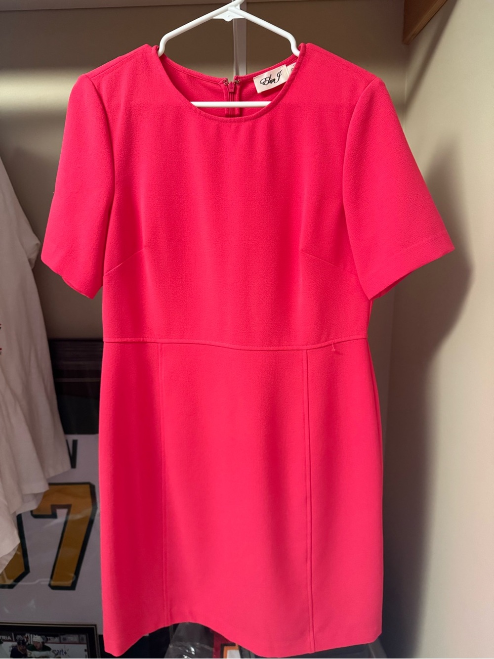 Eliza J Hot Pink Short Sleeve Shift Dress